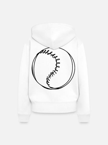 Baseball Ball - Frauen Premium Bio Zip Hoodie - Weiß
