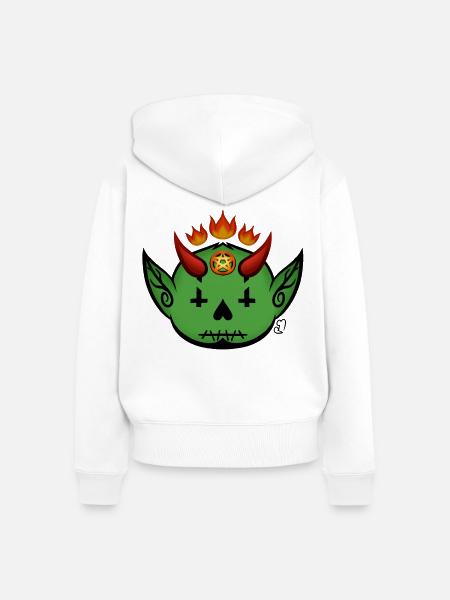 Lumpendämon! - Frauen Premium Bio Zip Hoodie - Weiß