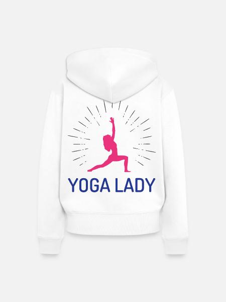 Yoga-Mädchen - Frauen Premium Bio Zip Hoodie - Weiß