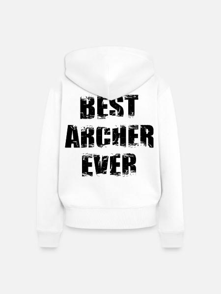 Best Archer - Frauen Premium Bio Zip Hoodie - Weiß