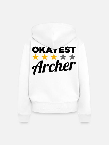 Okayest Archer - Frauen Premium Bio Zip Hoodie - Weiß