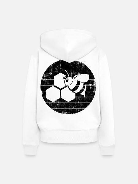Honigbiene - Frauen Premium Bio Zip Hoodie - Weiß