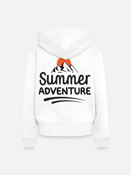 Sommer-Abenteuer - Frauen Premium Bio Zip Hoodie - Weiß