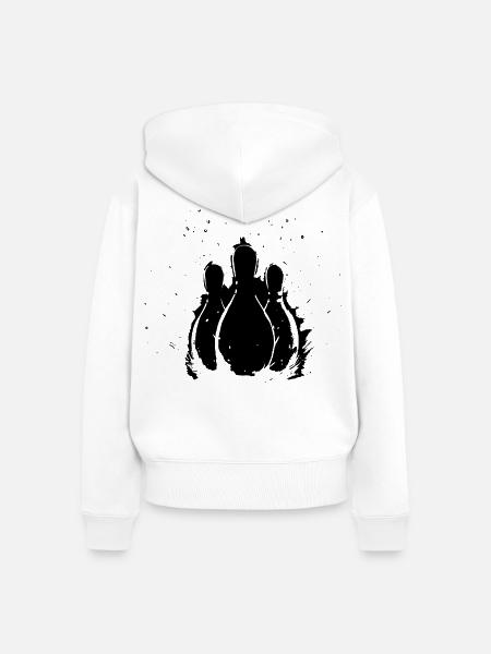 Bowling Pins - Frauen Premium Bio Zip Hoodie - Weiß
