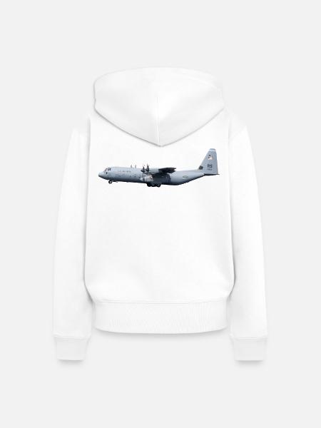 C-130 Super Hercules - Frauen Premium Bio Zip Hoodie - Weiß
