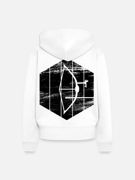Bogensport - Frauen Premium Bio Zip Hoodie - Weiß