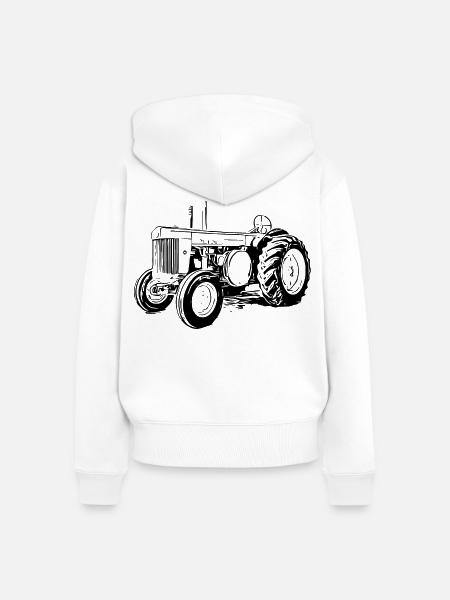 Model R Traktor - Frauen Premium Bio Zip Hoodie - Weiß
