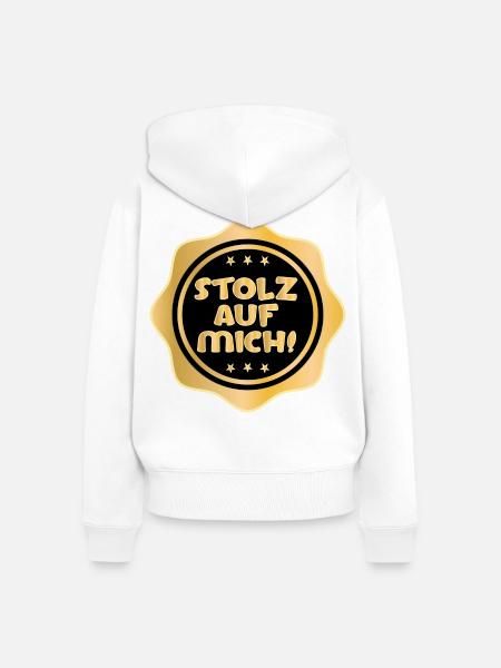 SELBSTWERT STOLZ AUF MICH - Frauen Premium Bio Zip Hoodie - Weiß