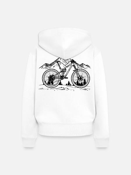 Mountainbike - Frauen Premium Bio Zip Hoodie - Weiß