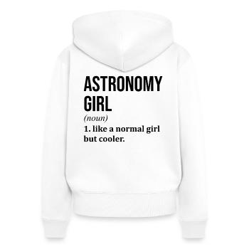 astronomie - Sweat à capuche zippé Premium bio Femme - blanc - Dos - AI Model Female 172 light (172cm)
