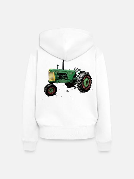 Oliver 88 Traktor - Frauen Premium Bio Zip Hoodie - Weiß