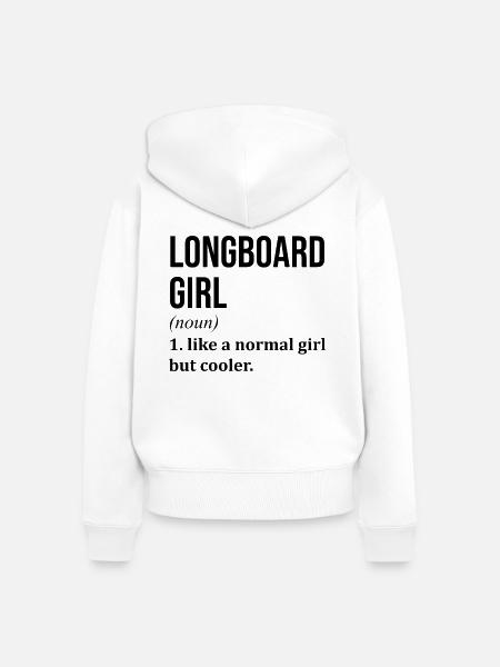 Longboard Longboard Longboard - Frauen Premium Bio Zip Hoodie - Weiß