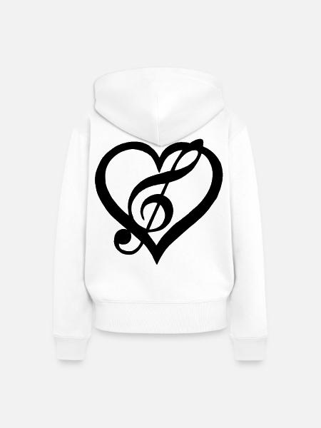 Musik im Herzen (Schwarz) - Frauen Premium Bio Zip Hoodie - Weiß
