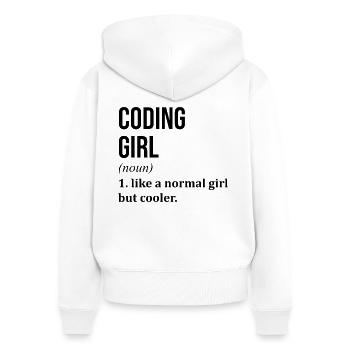 Codierung - Frauen Premium Bio Zip Hoodie - Weiß - Hinten - AI Model Female 172 light (172cm)