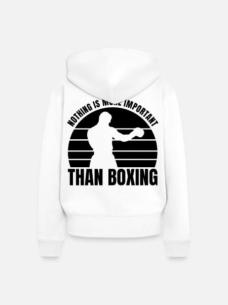 Boxliebhaber - Frauen Premium Bio Zip Hoodie - Weiß