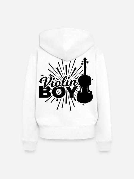 Lustiger Violinist - Frauen Premium Bio Zip Hoodie - Weiß