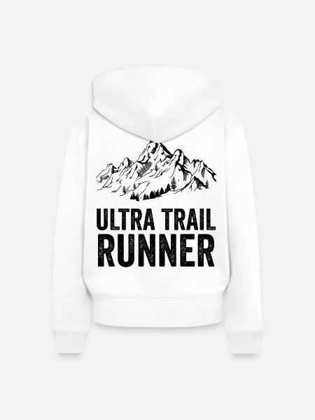 Ultra-Trailrunner - Frauen Premium Bio Zip Hoodie - Weiß