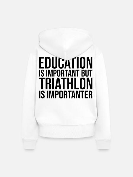 Triathlon-Triathlon-Triathlon - Frauen Premium Bio Zip Hoodie - Weiß