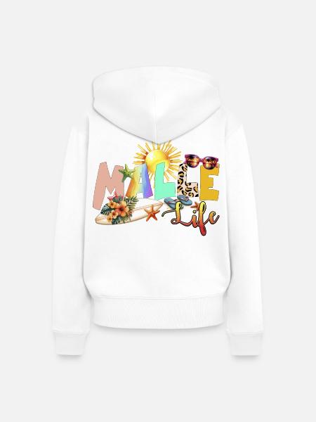 Strand Leben Sommer Vibe - Frauen Premium Bio Zip Hoodie - Weiß