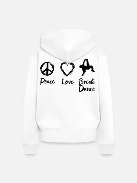 Breakdancer Liebe - Frauen Premium Bio Zip Hoodie - Weiß