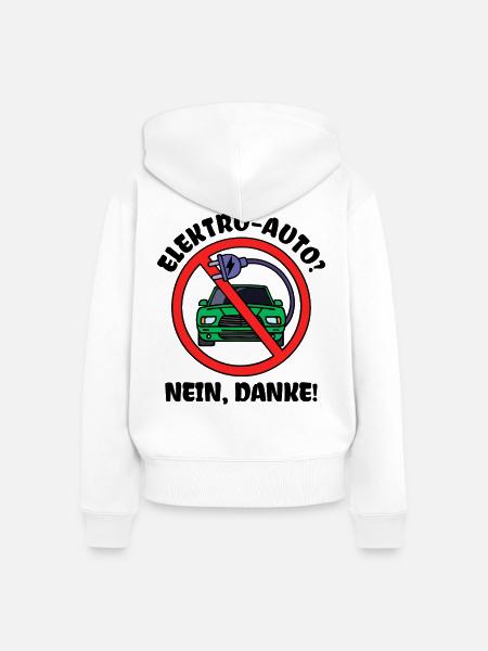 Tanken Statement Antrieb E-auto Energiespeicher - Frauen Premium Bio Zip Hoodie - Weiß