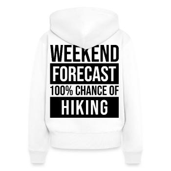 Wanderung - Frauen Premium Bio Zip Hoodie - Weiß - Hinten - AI Model Female 172 light (172cm)