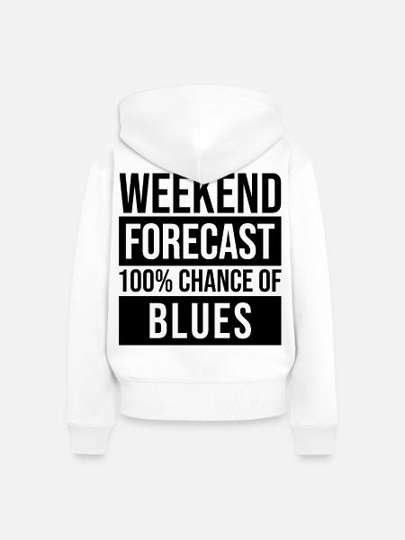 Blues Blues Blues - Frauen Premium Bio Zip Hoodie - Weiß