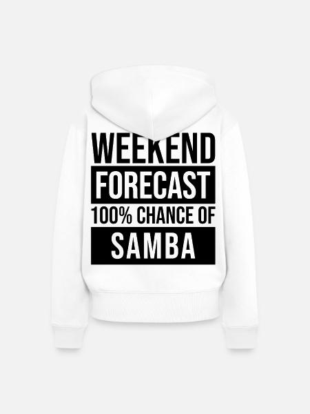 Samba Samba Samba - Frauen Premium Bio Zip Hoodie - Weiß