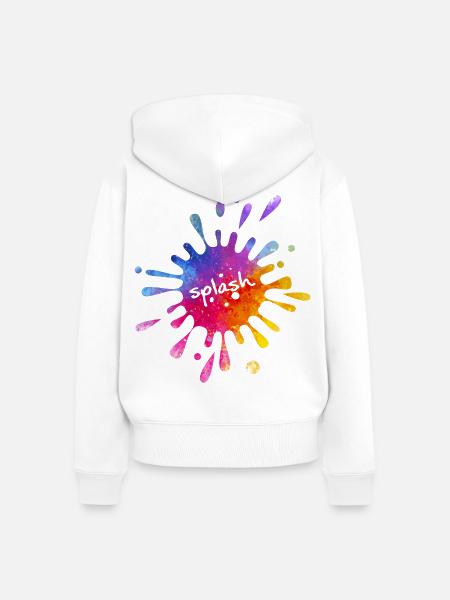 Splash - bunter Farbklecks - Frauen Premium Bio Zip Hoodie - Weiß