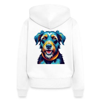 Chien de chasse américain race dessin animé Kawaii - Sweat à capuche zippé Premium bio Femme - blanc - Dos - AI Model Female 172 light (172cm)