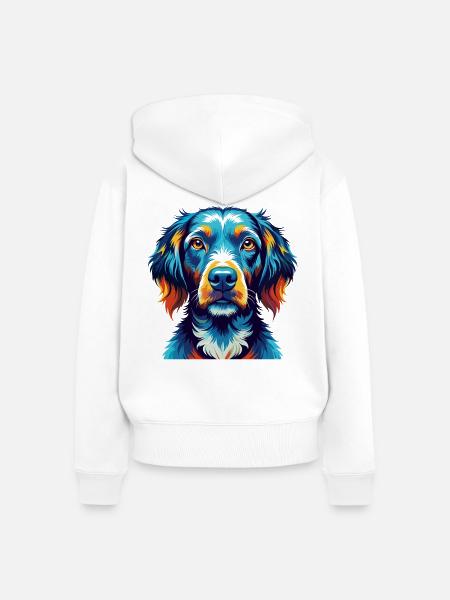 Pudelpointer Hunderasse Bunte Karikatur Kawaii - Frauen Premium Bio Zip Hoodie - Weiß