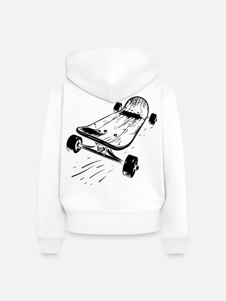 Skateboard - Frauen Premium Bio Zip Hoodie - Weiß
