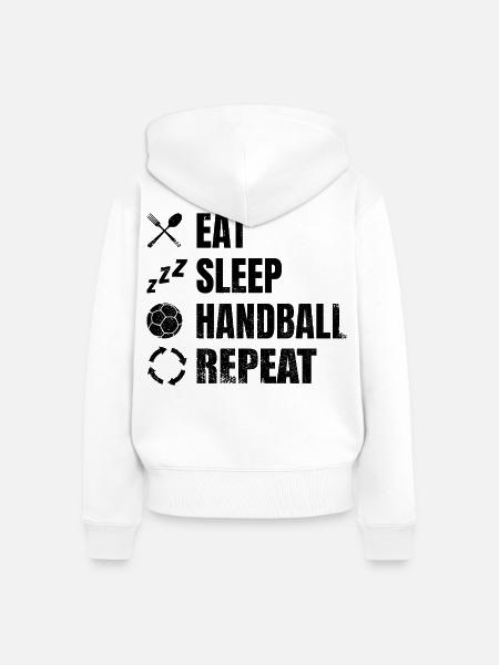 Handballer Routine - Frauen Premium Bio Zip Hoodie - Weiß