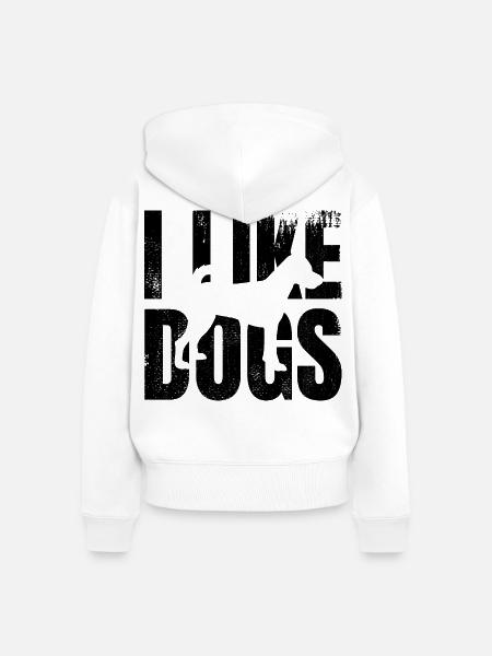 Ich mag Hunde - Frauen Premium Bio Zip Hoodie - Weiß