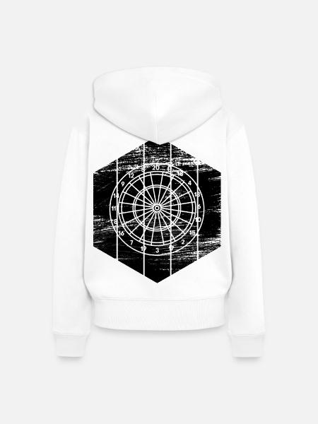 Dartscheibe - Frauen Premium Bio Zip Hoodie - Weiß