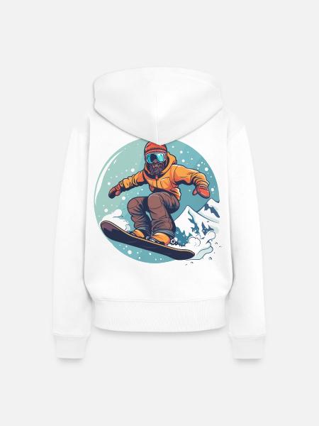 Snowboarding Grafik - Frauen Premium Bio Zip Hoodie - Weiß