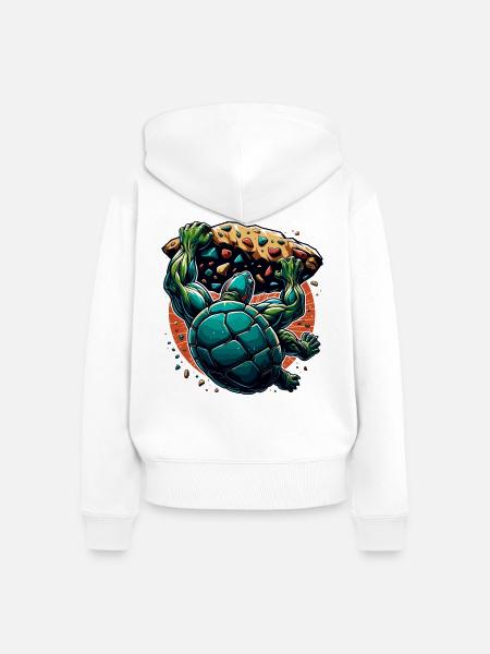 Bouldern Schildkröte Klettern Geschenk - Frauen Premium Bio Zip Hoodie - Weiß