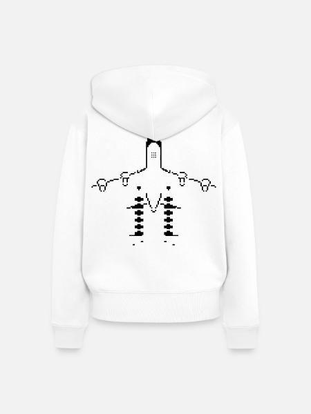 Flugzeug Pixel Kunst - Frauen Premium Bio Zip Hoodie - Weiß