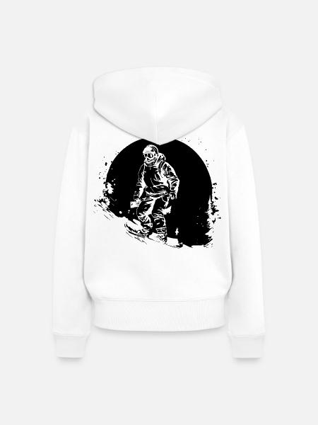 Snowboarding - Frauen Premium Bio Zip Hoodie - Weiß