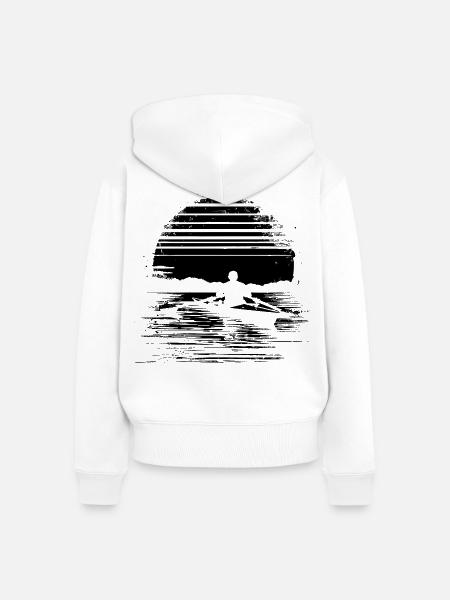 Rudern Grafik - Frauen Premium Bio Zip Hoodie - Weiß