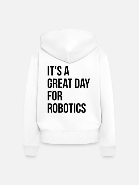 Robotik Robotik Robotik Robotik - Frauen Premium Bio Zip Hoodie - Weiß