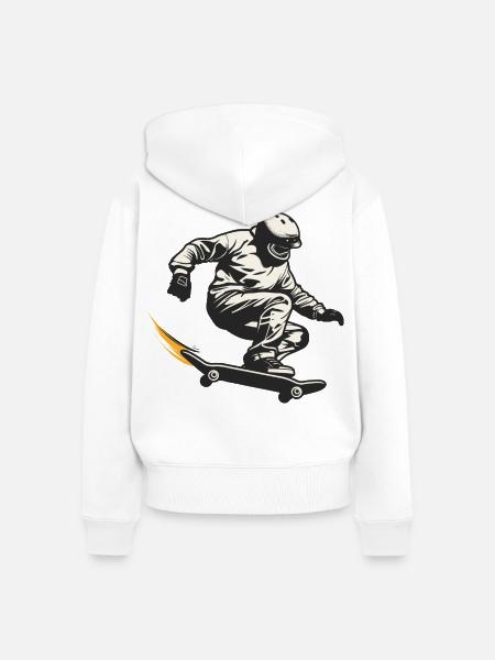 Skateboarder - Frauen Premium Bio Zip Hoodie - Weiß