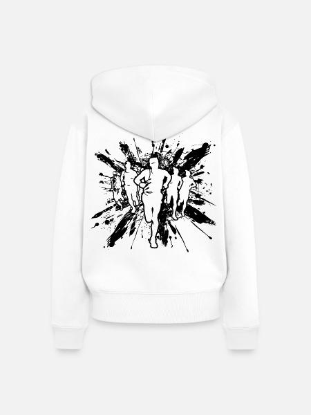 Läufer - Frauen Premium Bio Zip Hoodie - Weiß