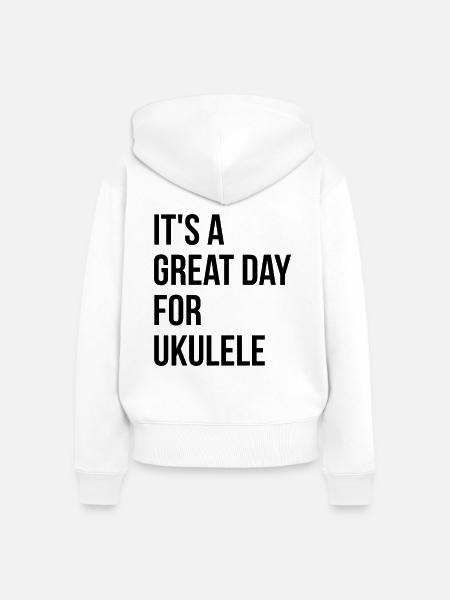 Ukulele Ukulele Ukulele - Frauen Premium Bio Zip Hoodie - Weiß