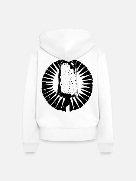 Eiscreme - Frauen Premium Bio Zip Hoodie - Weiß