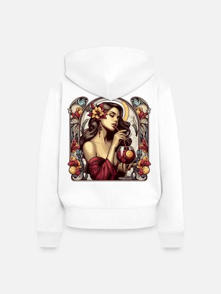Sangria Spanien Portugal Geschenk - Frauen Premium Bio Zip Hoodie - Weiß