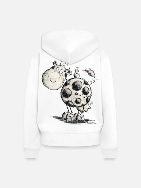 Kuh Rund Kugel Kugelrund 2 - Frauen Premium Bio Zip Hoodie - Weiß