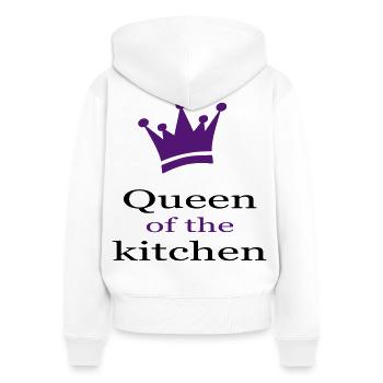 Lustige Kochschürze für Frauen - Frauen Premium Bio Zip Hoodie - Weiß - Hinten - AI Model Female 172 light (172cm)