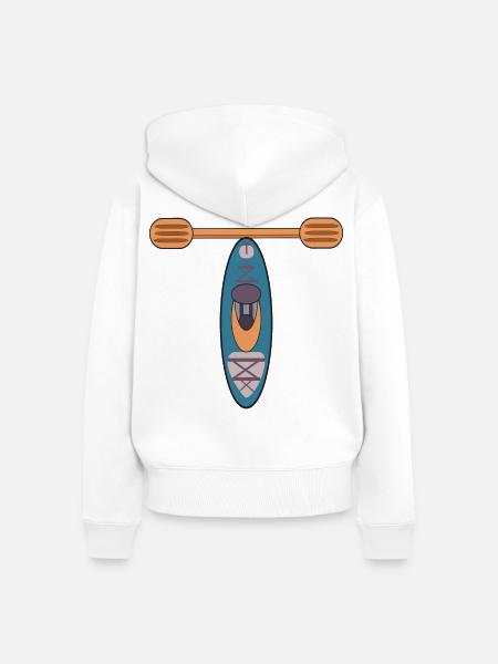 BUCHSTABE T - KAJAK - Frauen Premium Bio Zip Hoodie - Weiß