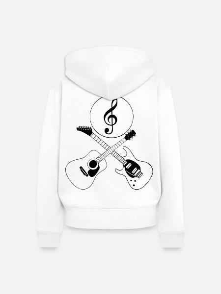 Gitarren und Musik - Frauen Premium Bio Zip Hoodie - Weiß